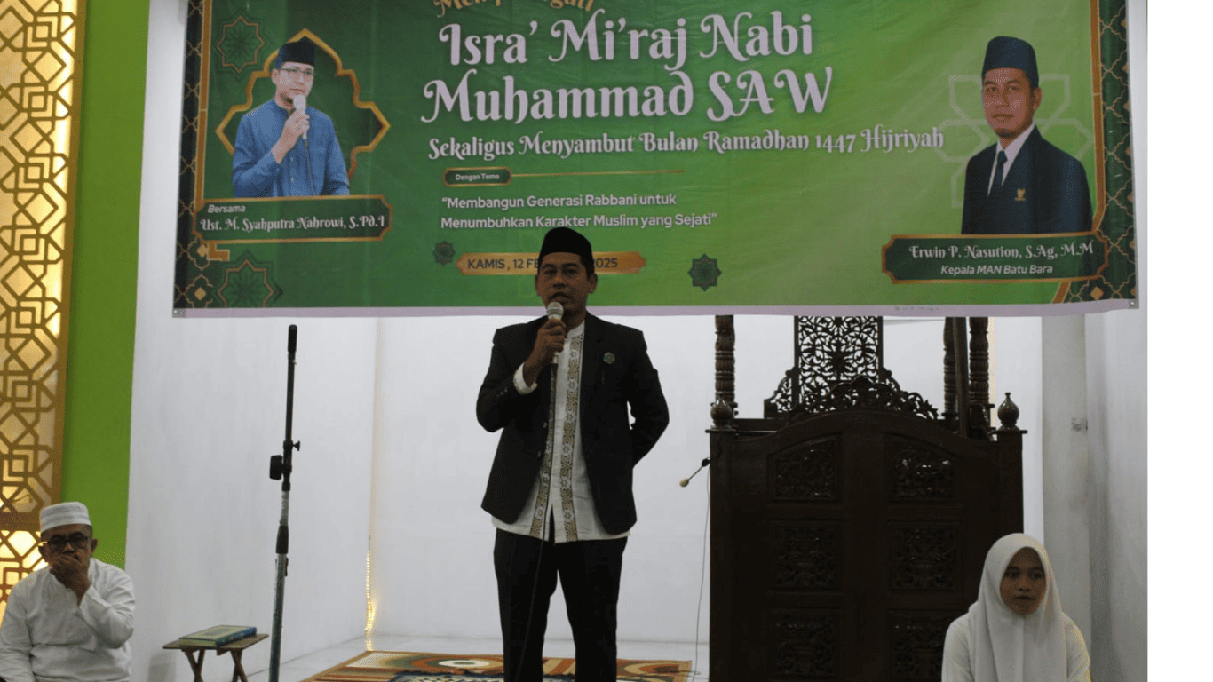 MAN Batubara Gelar Peringatan Isra Mikraj, Gaungkan Semangat Membangun Generasi Rabbani